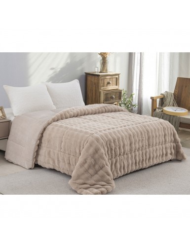 ΚΟΥΒΕΡΤΟΠΑΠΛΩΜΑ ΓΟΥΝΑ/FLANNEL ΥΠΕΡΔΙΠΛΟ 220X240 ADAM HOME (910) TAUPE