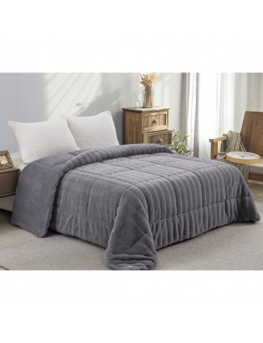 ΚΟΥΒΕΡΤΟΠΑΠΛΩΜΑ ΓΟΥΝΑ/FLANNEL ΥΠΕΡΔΙΠΛΟ 220X240 ADAM HOME (920) GREY