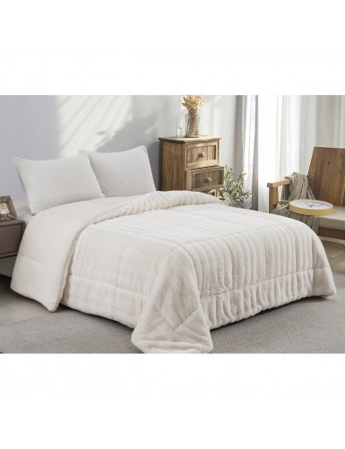 ΚΟΥΒΕΡΤΟΠΑΠΛΩΜΑ ΓΟΥΝΑ/FLANNEL ΜΟΝΟ 160X220 ADAM HOME (920) WHITE