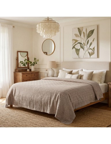 ΚΟΥΒΕΡΤΑ ΖΑΚΑΡ ΥΠΕΡΔΙΠΛΗ MATLASSE ROMVIA 230X270 BEIGE (360 gsm)