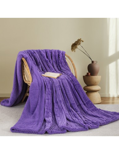 ΚΟΥΒΕΡΤΑ FLEECE/SHERPA 220X240 ADAM HOME (400) PURPLE(73)