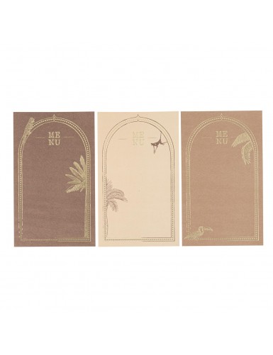 Beauty Home 9 Κάρτες χάρτινες menu με θέμα “Ανατολής” – Καφέ , κρεμ και μπεζ 17 x 10 cm