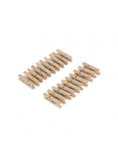 Beauty Home 20 Μίνι Κλιπς – Φυσικό Ξύλο 3 cm