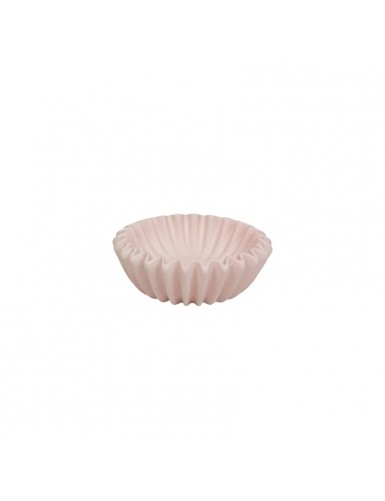 Beauty Home Μπολ κεραμικό Πλισέ – Ανοιχτό Ροζ 20x20x7 cm