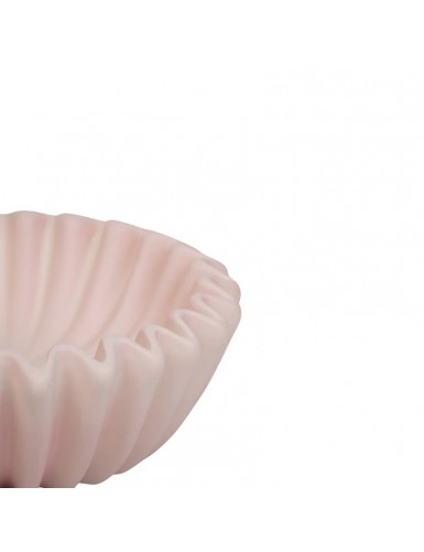 Beauty Home Μπολ κεραμικό Πλισέ – Ανοιχτό Ροζ 20x20x7 cm