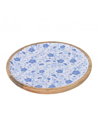 Beauty Home Δίσκος απο ξύλο Μάνγκο με Λουλούδια 20cm