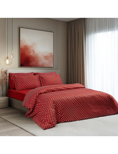 Beauty Home Σετ παπλωματοθήκη μονή Art 10101 Fancy 170×250 Κόκκινο