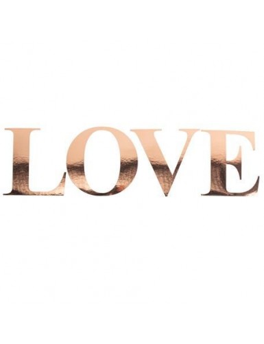 Beauty Home ΑΥΤΟΚΟΛΛΗΤΑ ΡΟΖ ΧΡΥΣΟ LOVE 15 CM