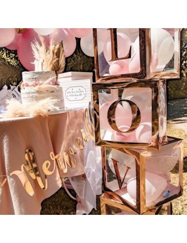 Beauty Home ΑΥΤΟΚΟΛΛΗΤΑ ΡΟΖ ΧΡΥΣΟ LOVE 15 CM