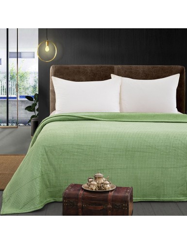Beauty Home Κουβέρτα μονόχρωμη μονή Fleece Art 11552 160x220 Πράσινο