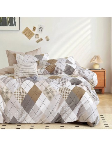 Beauty Home Σετ πάπλωμα υπέρδιπλο Art 12276 Anna 220x240 Γκρι,Μπεζ