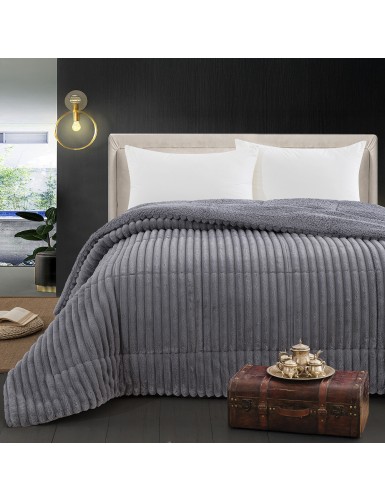 Beauty Home Κουβερτοπάπλωμα υπέρδιπλο Art 12524 220x240 Ανθρακί