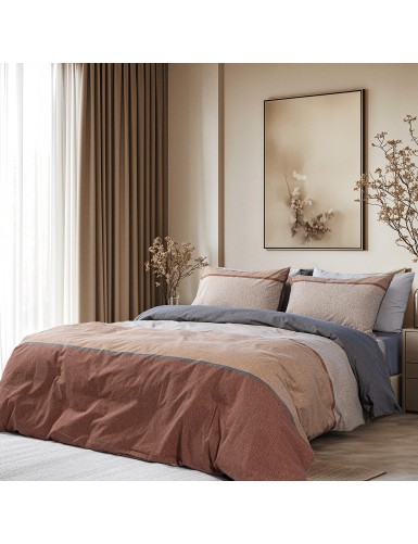 Beauty Home Σετ κουβερλί μονό Moments Αrt 12565 160x230 Καφέ,Ανθρακί