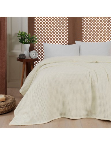 Beauty Home Πικέ υπέρδιπλη waffle Art 1990 Cream 230x240 Εκρού