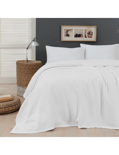 Beauty Home Πικέ μονή waffle Art 1990 White 170x240 Λευκό