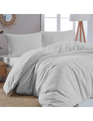 Beauty Home Παπλωματοθήκη μονή μονόχρωμη Art 1999 170x250 Γκρι