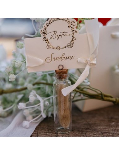 Beauty Home ΓΥΑΛΙΝΟΣ ΣΩΛΗΝΑΣ ΜΕ ΑΠΟΞΗΡΑΜΕΝΑ LAGURUS ΣΕΤ 4 ΤΜΧ ΕΚΡΟΥ 8 x 2 cm
