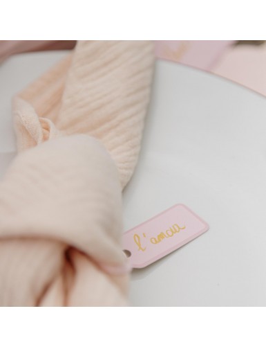 Beauty Home 10 Ετικέτες Χάρτινες με κορδέλα – Ροζ 5 x 2 cm