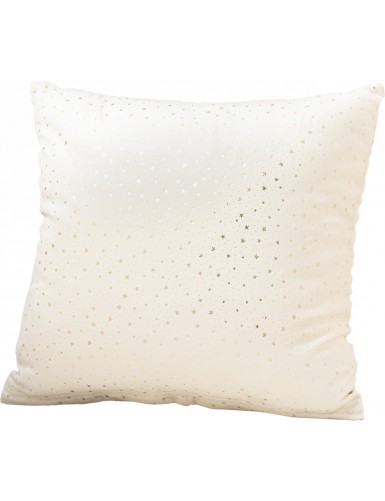 Beauty Home Μαξιλαροθήκη 45 x 45 cm Βελούδο Εκρού Με Χρύσα Αστέρια