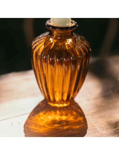Beauty Home Βάζο γυάλινο Jeanne – Μελί Ø7,5×10,5cm – 180ml