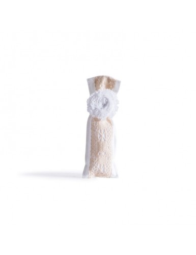 Beauty Home ΠΟΥΓΚΙ ΜΕ ΔΑΝΤΕΛΑ 6 x 19 cm ΛΕΥΚΟ / ΕΚΡΟΥ