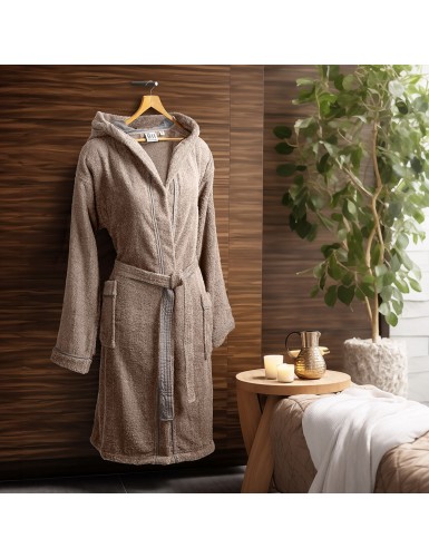 Beauty Home Μπουρνούζι με κουκούλα Art 3422 Μπεζ
