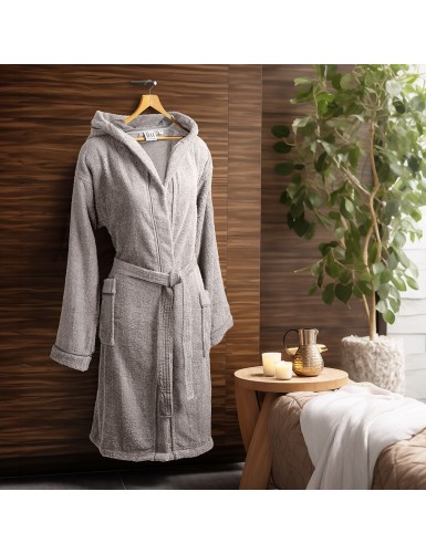 Beauty Home Μπουρνούζι με κουκούλα Art 3423 Γκρι