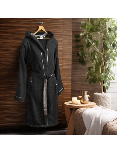 Beauty Home Μπουρνούζι με κουκούλα Art 3424 Μαύρο