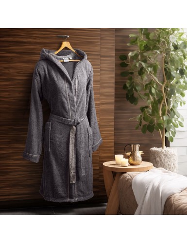 Beauty Home Μπουρνούζι με κουκούλα Art 3428 Ανθρακί