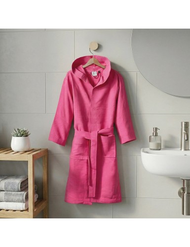 Beauty Home Μπουρνούζι με κουκούλα Mojo Art 3471 Ματζέντα XS
