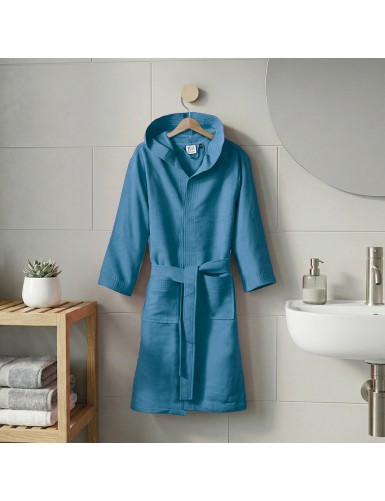Beauty Home Μπουρνούζι με κουκούλα Mojo Art 3472 Μπλε