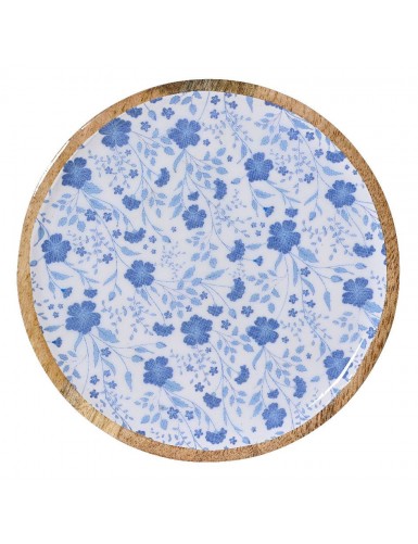 Beauty Home Δίσκος απο ξύλο Μάνγκο με Λουλούδια 30cm