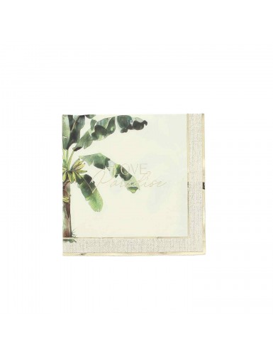 Beauty Home 16 χαρτοπετσέτες κοκτέιλ “Love Paradise” Coco Palm 24x24cm