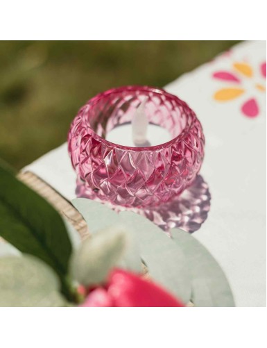 Beauty Home Κηροπήγιο Chloé Γυαλί Framboise Ø7,5x4cm