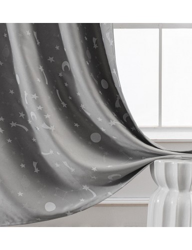 Beauty Home Κουρτίνα φωσφορίζουσα με τρέσα Art 6141 140x270 Γκρι
