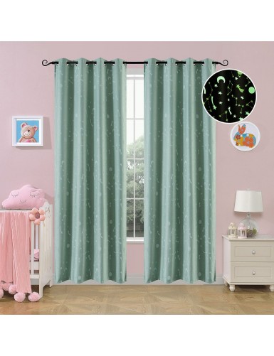 Beauty Home Κουρτίνα φωσφορίζουσα με 8 κρίκους Art 6140 140x260 Μέντα