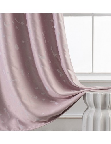 Beauty Home Κουρτίνα φωσφορίζουσα με τρέσα Art 6141 140x270 Ροζ