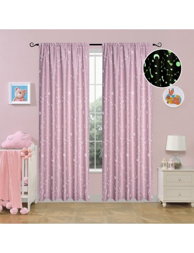 Beauty Home Κουρτίνα φωσφορίζουσα με τρέσα Art 6141 140x270 Ροζ