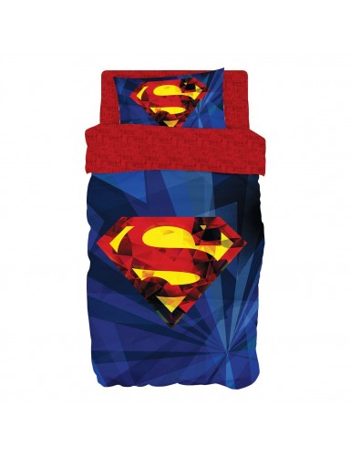 Beauty Home Σετ κουβερλί μονό Art 6187 Superman 160x240 Μπλε