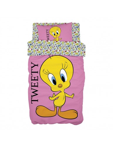 Beauty Home Σετ κουβερλί μονό Art 6190 Tweety 160x240 Ροζ