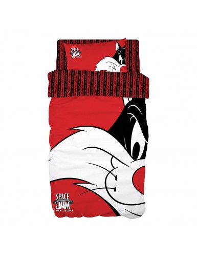 Beauty Home Σετ κουβερλί μονό Art 6192 Space Jam Sylvester 160x240 Κόκκινο
