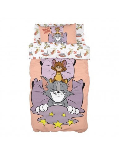 Beauty Home Σετ κουβερλί μονό Art 6194 Tom and Jerry 160x240 Εμπριμέ