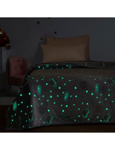 Beauty Home Κουβέρτα μονή φωσφορίζουσα Flash Art 6250 160x220 Γαλάζιο