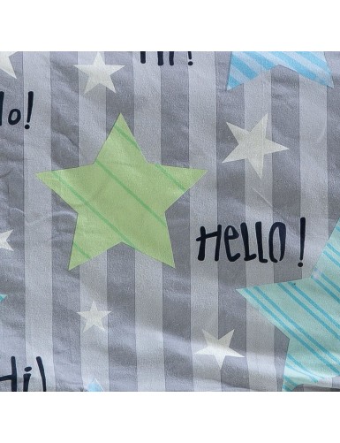 Beauty Home Σετ παπλωματοθήκη φανελένια μονή Hello Art 6321 160x240 Γκρι,Mπλε