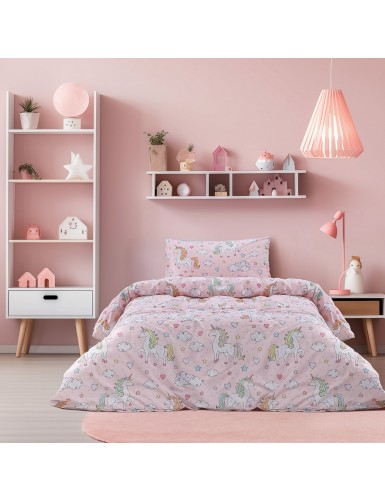 Beauty Home Σετ κουβερλί μονό Candy Art 6328 160x230 Ροζ
