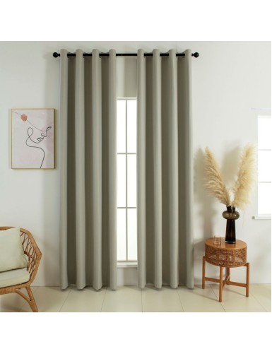 Beauty Home Κουρτίνα Full Blackout σκίασης με 8 κρίκους Soft Art 8391 Dark Beige-3 140x270 Σκούρο Μπεζ