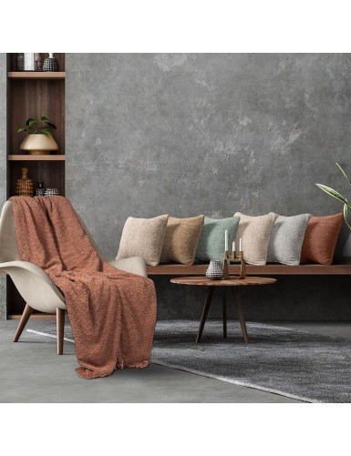 Beauty Home Ύφασμα ριχτάρι με το μέτρο Φ180 Lamb Art 8570 Ροζ