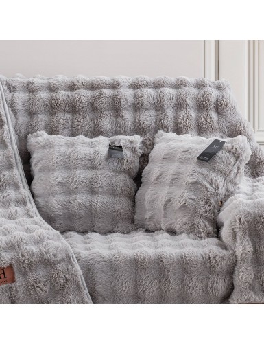 Beauty Home Γούνινη Μαξιλαροθήκη διακοσμητική Pop Art 8721 40x40 Γκρι