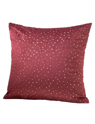 Beauty Home Μαξιλαροθήκη 45 x 45 cm Βελούδο Μπορντό Με Χρύσα Αστέρια