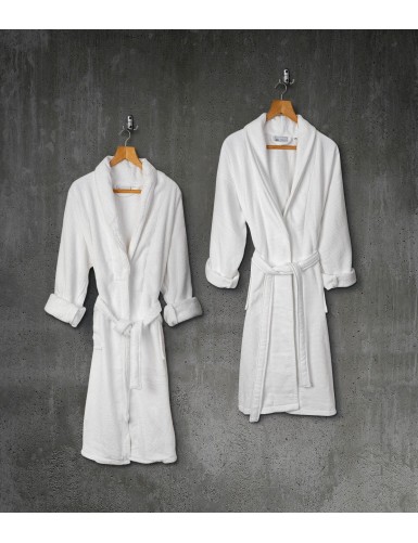 Beauty Home Μπουρνούζι με γιακά Belton Art 3014 100% Cotton Pennie 440gsm L/XL Λευκό